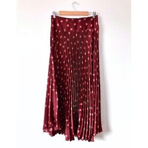 Hatch Maternity Pleated Floral Skirt Maroon Size 1/ Small